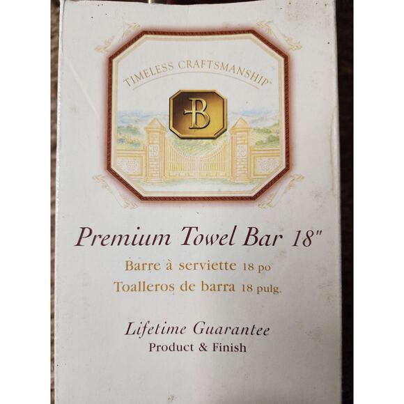 Baldwin Premium Towel Bar 18" Timeless Craftsmanship Polished Solid Brass 2 Tone - Picture 2 of 7